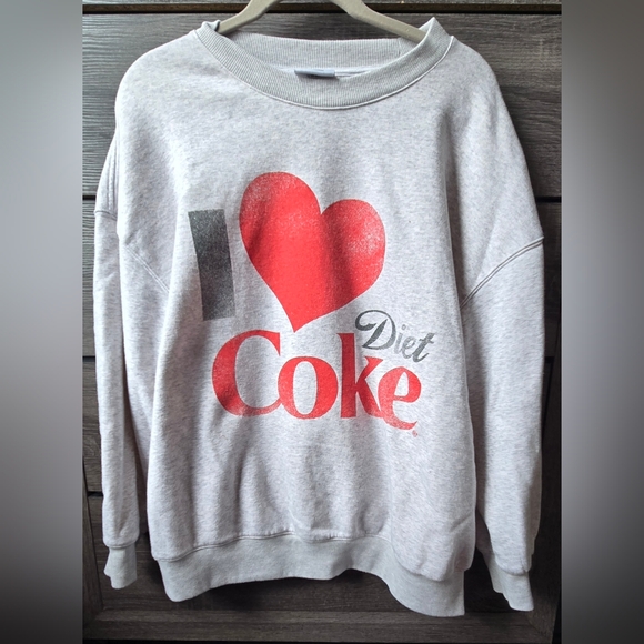 Ripple Junction Tops - I Love Diet Coke Ripple Junction Sweatshirt L Retro Logo Streetwear Pop Culture